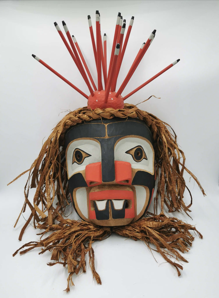 Pugwis mask carving by indigenous artist