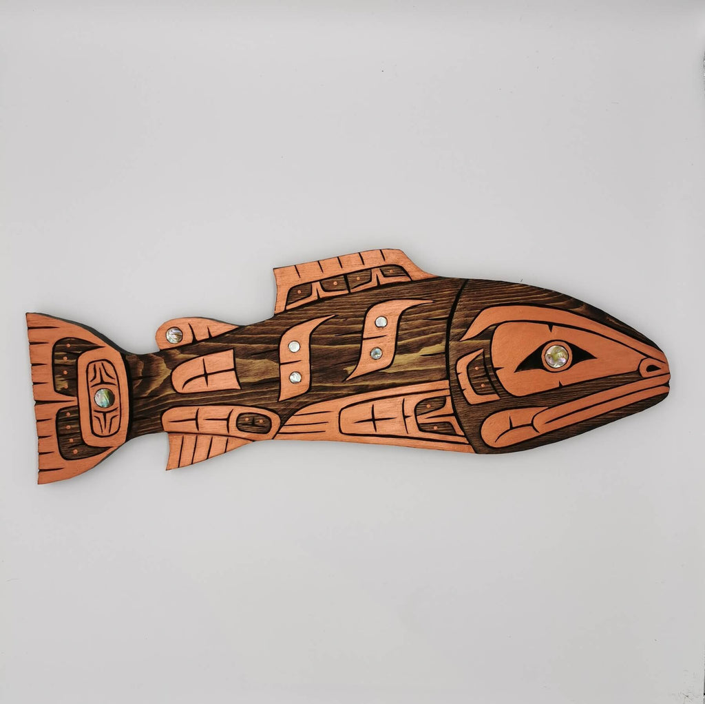 Orca paddle carving by indigenous artist