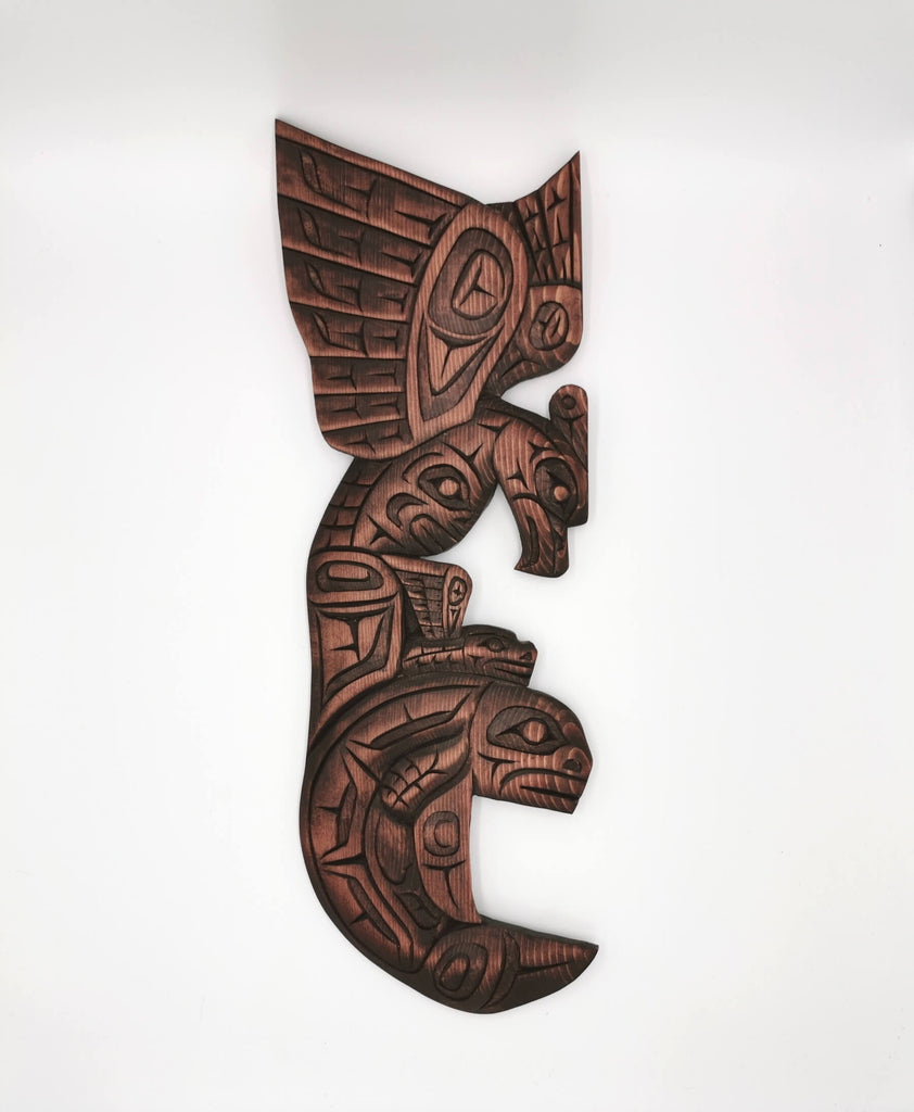 Thunderbird, Snake & Orca carving indigenous art