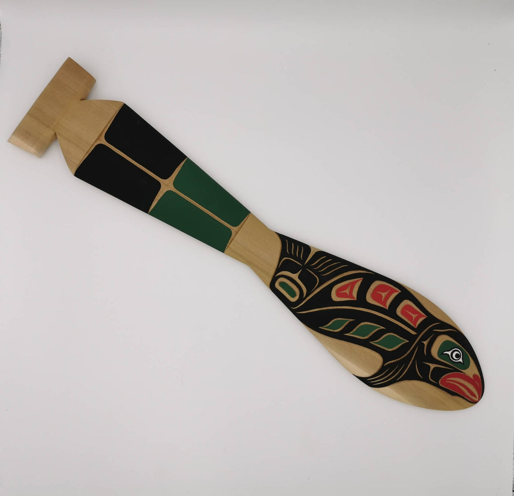  Salmon Paddle carving by indigenous artist